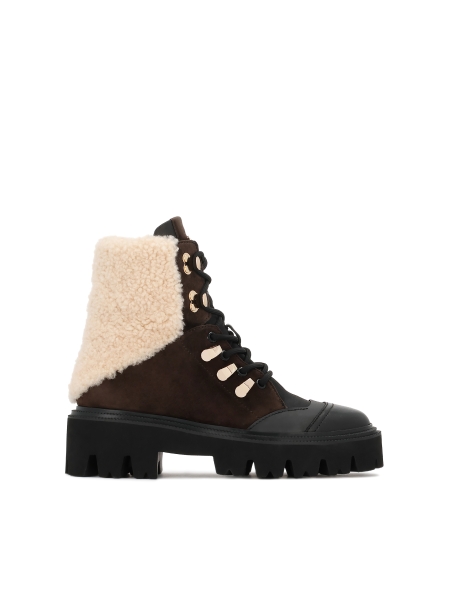 Suede boots with sheep's wool SAMMY