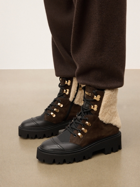 Suede boots with sheep's wool SAMMY