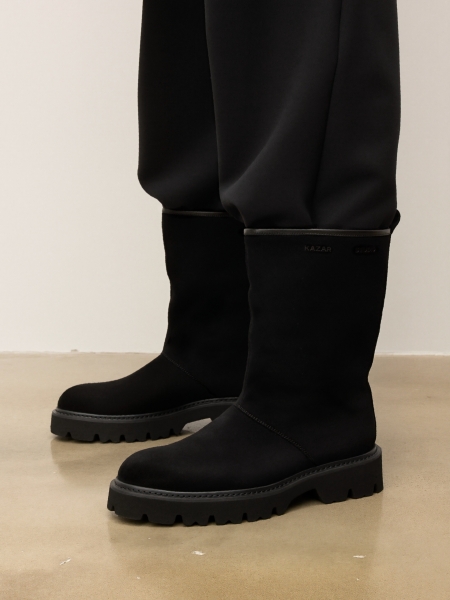 Black men's suede snow boots KS CHARLIE