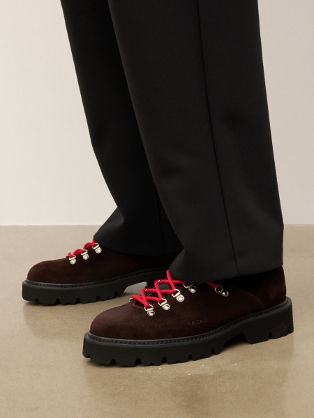 Men's boots with contrast lacing and solid sole KS ELIOTT