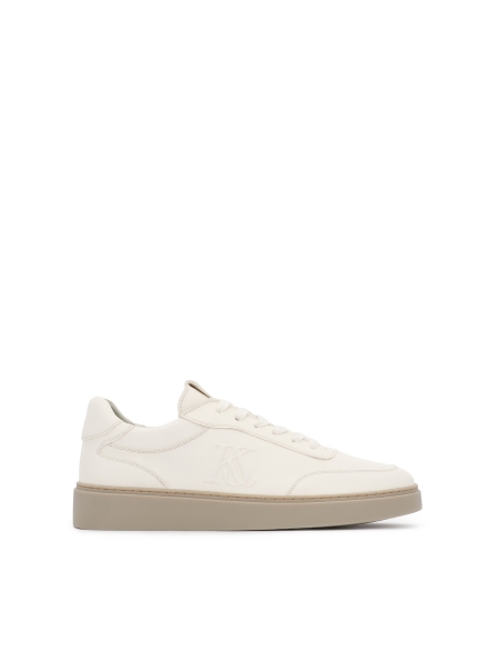 Sneakers in natural leather in off-white shade KS ETIENNE