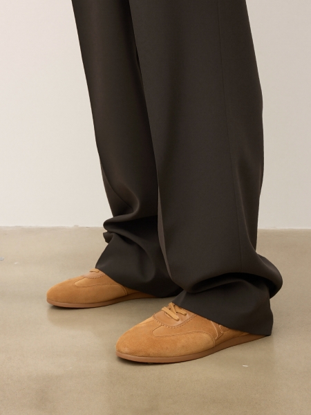 Suede and natural leather half shoes in smart casual style KS MAXIME