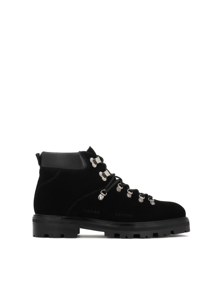 Black suede and natural leather boots KS ALCESTE