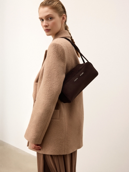 Brown suede shoulder bag KS ALVESSA