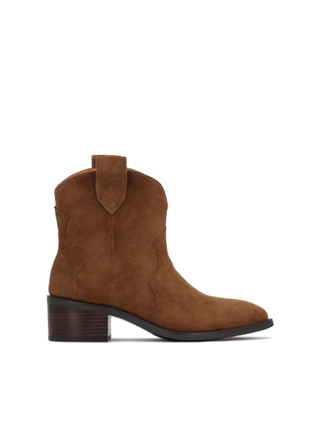 Brown suede cowboy style boots KAYRA