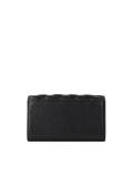 Sleek black wallet with quilting and rhinestones SANTI