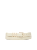 Slim leather belt in cream color VITRA
