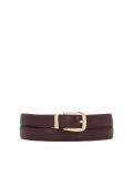 Double-sided women's leather belt with gold details MILL