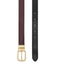Double-sided women's leather belt with gold details MILL