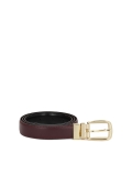 Double-sided women's leather belt with gold details MILL