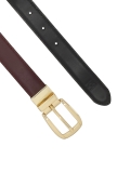 Double-sided women's leather belt with gold details MILL