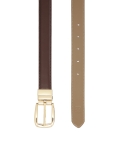 Double-sided narrow dress belt with classic buckle  MILL