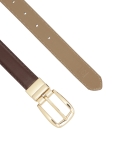 Double-sided narrow dress belt with classic buckle  MILL