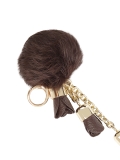 Brown key ring with pom-pom  EMMIE