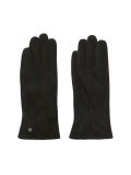 Black suede gloves with delicate logos FRIO