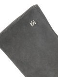 Grey women's gloves in soft suede with subtle logos FRIO