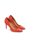 Red grain leather stilettos NEW PARIS