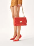 Red grain leather stilettos NEW PARIS