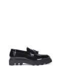 Black leather loafers for men with a hiking sole  KS WILTON