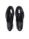 Black leather loafers for men with a hiking sole  KS WILTON