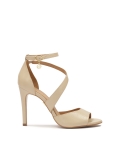 Beige sandals with a diagonal strap MEGAN