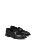Men’s elegant black loafers made of grain leather and suede JESON