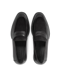 Men’s elegant black loafers made of grain leather and suede JESON