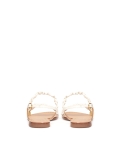 Leather flat sandals with crinkled straps CITRINE