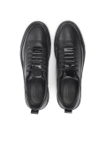 Men’s black leather sneakers with elegant inserts AJAKS