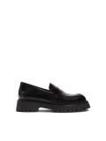 Ladies’ black leather loafers KS SAVIO
