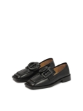 Black slip-on flat shoes on a flat sole KS MARTINA