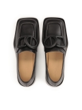 Black slip-on flat shoes on a flat sole KS MARTINA