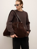 Brown suede travel bag KS CANE