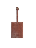 Brown leather luggage tag UXIO