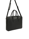 Black leather men's hand and shoulder briefcase FRANCO