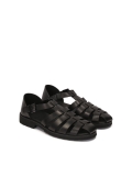 Men's black sandals  with a covered heel and a toe BERNARDO
