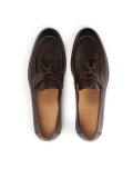 Brown leather loafers with tassels KOLOB