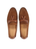 Men's leather loafers decorated with a buckle KOLOB
