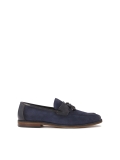 Navy blue suede and smooth leather loafers  KOLOB