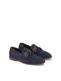 Navy blue suede and smooth leather loafers  KOLOB