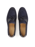 Navy blue suede and smooth leather loafers  KOLOB