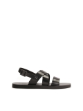 Leather black buckle sandals JOSE
