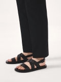 Leather black buckle sandals JOSE