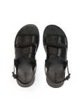 Leather black buckle sandals JOSE