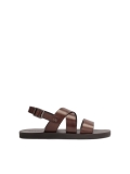 Brown leather sandals on a straight sole JOSE