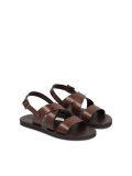 Brown leather sandals on a straight sole JOSE
