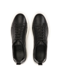 Black leather sneakers on a white sole SILVAN