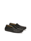 Black leather moccasins VINICIUS