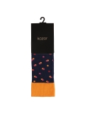 Navy blue socks with orange inserts THAMES