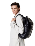 Leather backpack with laptop compartment BRYDEN
